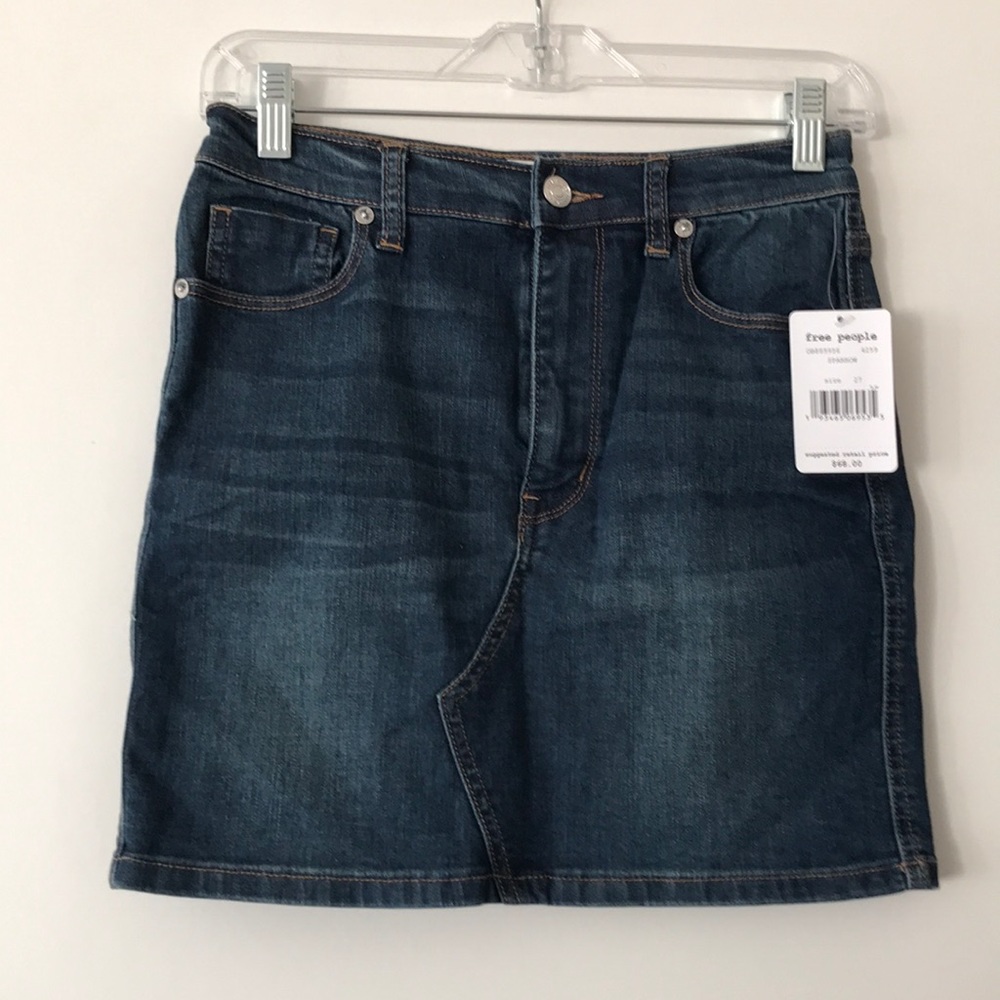 NWT Free people denim mini skirt